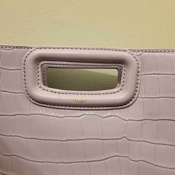 Maje M Embossed Leather Bag Violet (rare color to find) - Picture 2 of 14